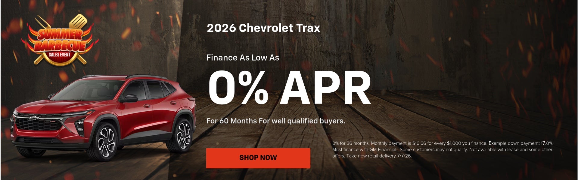 0% for 60 Months Trax